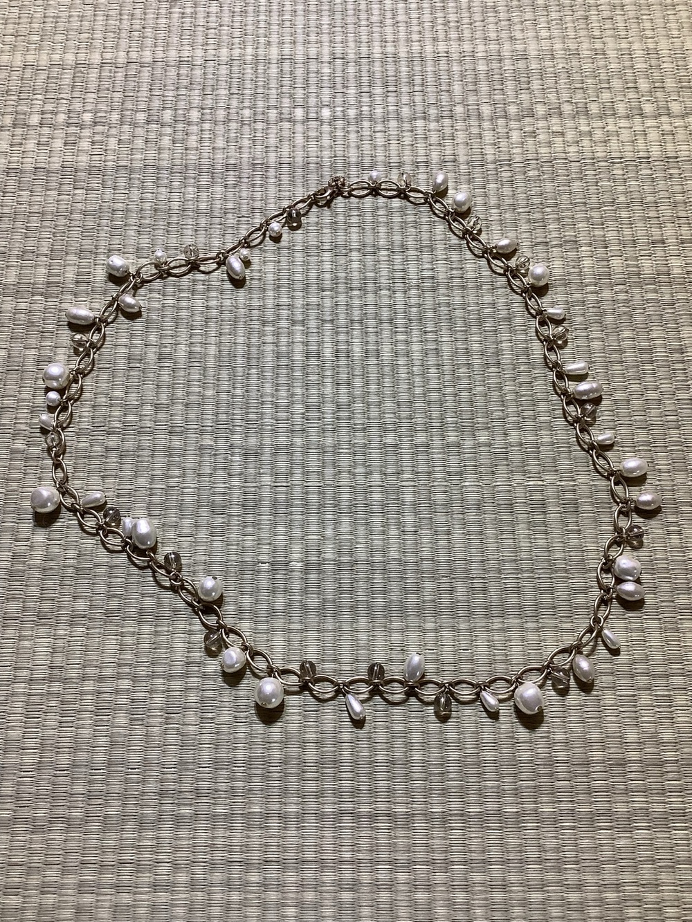 Karma Bella faux pearl station necklace Signed